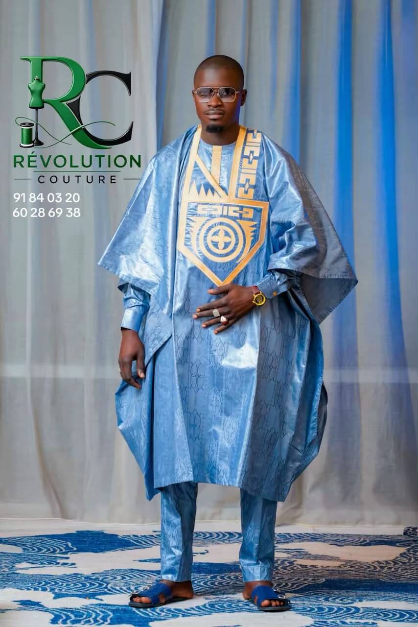Boubou Bleu & Or Royal