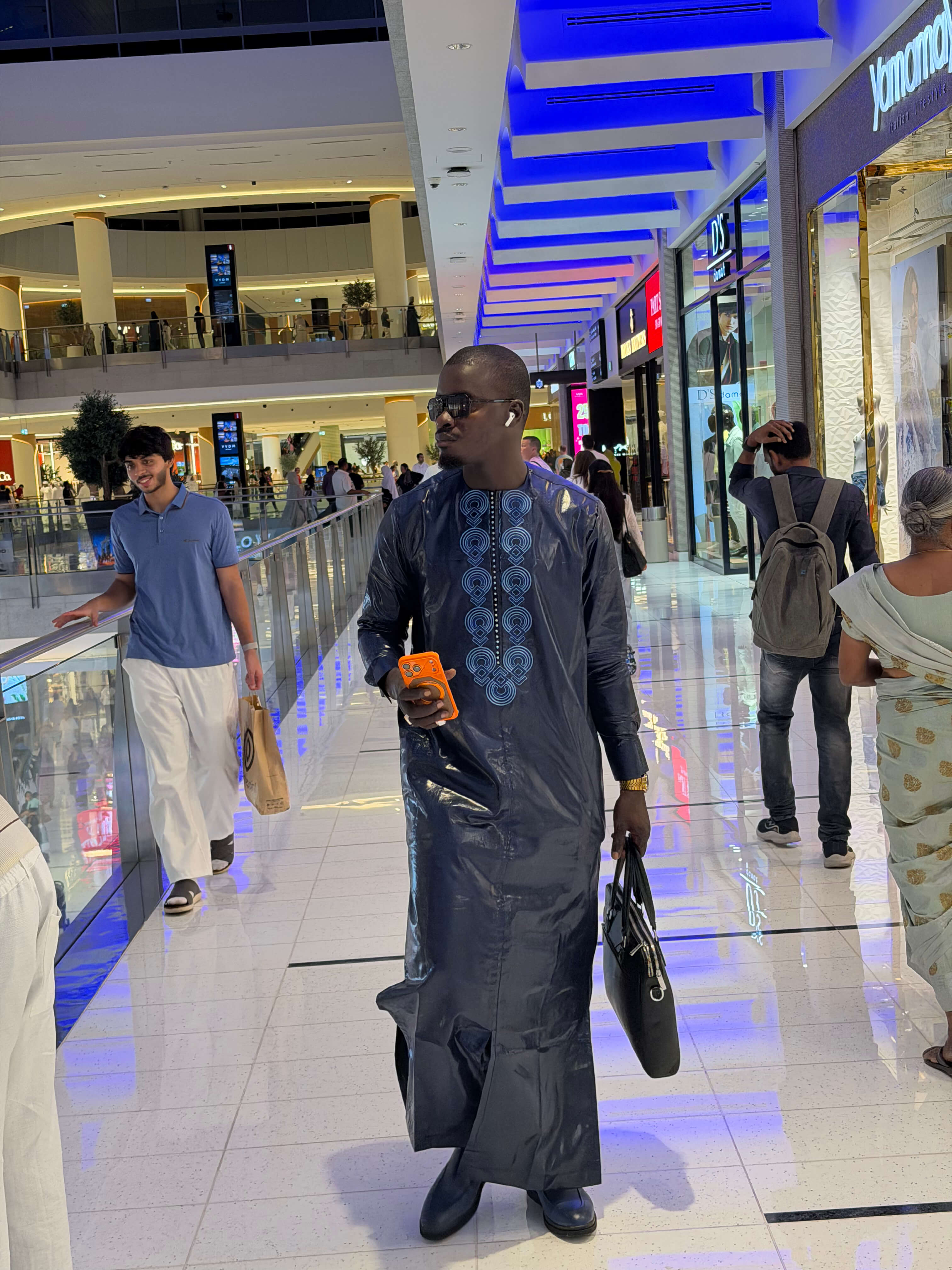 Boubou Bleu Nuit Contemporain